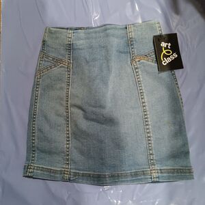 Art Class Girls' Side Seam Denim Skirt Light Wash Blue size small 6x